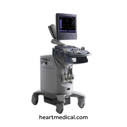 Siemens Healthineers ACUSON X500 ultrasound system with monitor, control panel, and probes on cart in clinic