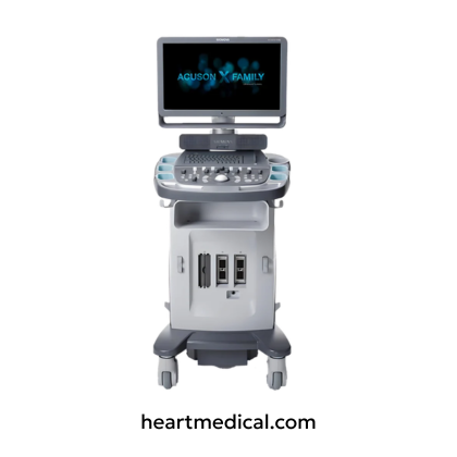 Siemens Healthineers ACUSON X700 ultrasound system with monitor, control panel, and probes on cart in clinic