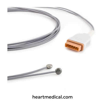 Marquette compatible reusable adult dual skin temperature sensor probe for patient monitoring