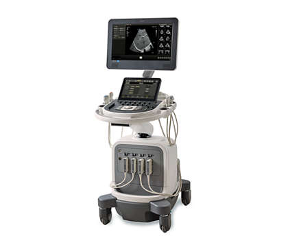 Philips Affiniti 70 ultrasound system – premium diagnostic imaging machine with PureWave transducer technology and ergonomic design.
