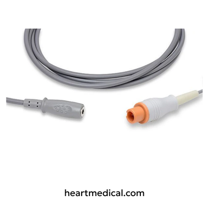 Datascope compatible temperature adapter with female mono plug connector for patient monitoring systems