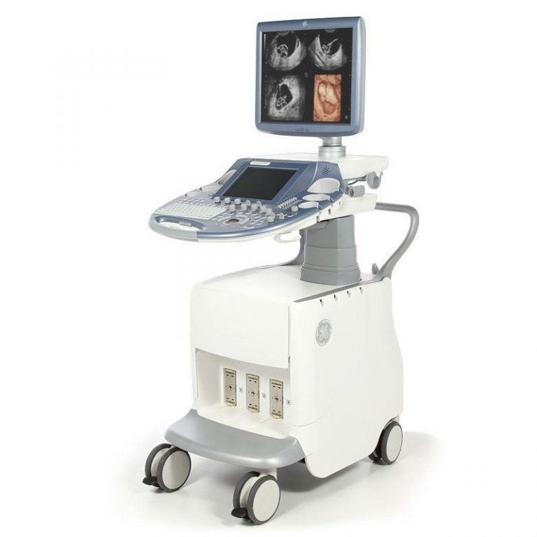GE Voluson E6 ultrasound machine from the Expert Series featuring 4D and HDlive technology for women’s health imaging.