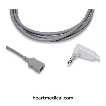 Datascope compatible temperature adapter with rectangular dual pin connector for patient monitoring systems