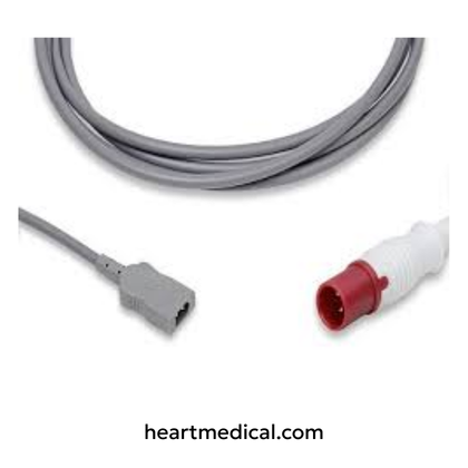 Philips compatible temperature adapter with rectangular dual pin connector for patient monitoring systems
