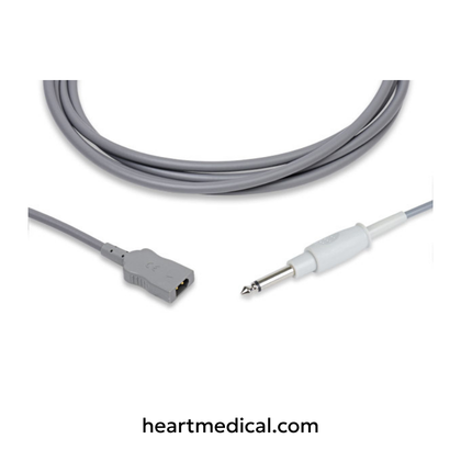Rectangular Dual Pin Connector, Straight - Nellcor Compatible Temperature Adapter | Heart Medical