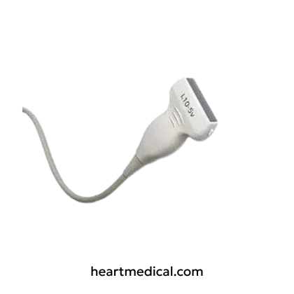 “Siemens L10-5 linear array ultrasound transducer by Siemens Healthineers designed for vascular, small parts, and musculoskeletal imaging applications.”