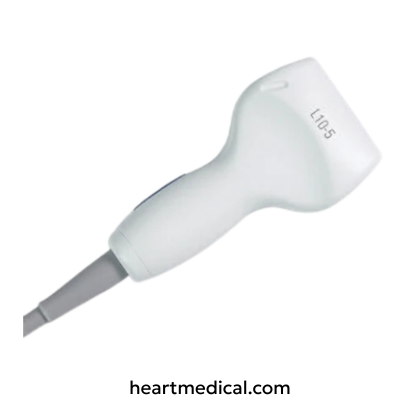 “Siemens L10-5 linear array ultrasound transducer by Siemens Healthineers designed for vascular, small parts, and musculoskeletal imaging applications.”