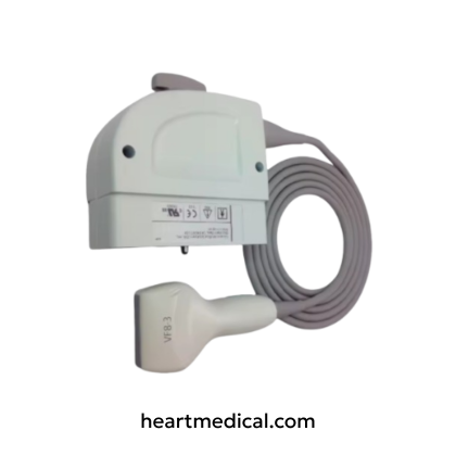 “Siemens VF8-3 linear array ultrasound transducer by Siemens Healthineers designed for vascular and general diagnostic imaging applications.”