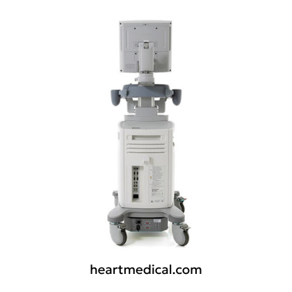 Siemens Healthineers X150 ultrasound machine with monitor, control panel, and probe on mobile cart in clinic setting