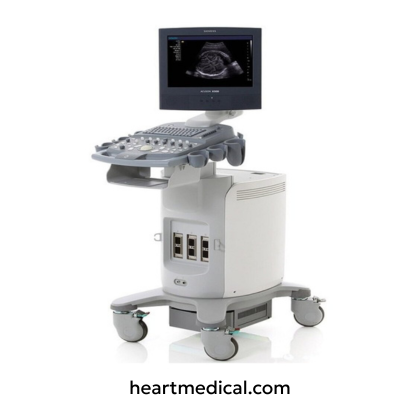Siemens Healthineers X150 ultrasound machine with monitor, control panel, and probe on mobile cart in clinic setting