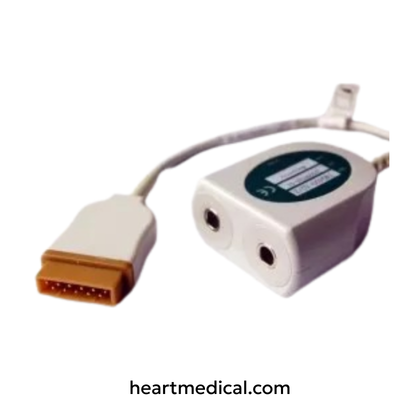 Marquette compatible YSI 400 temperature adapter with dual female mono plug connectors for patient monitoring