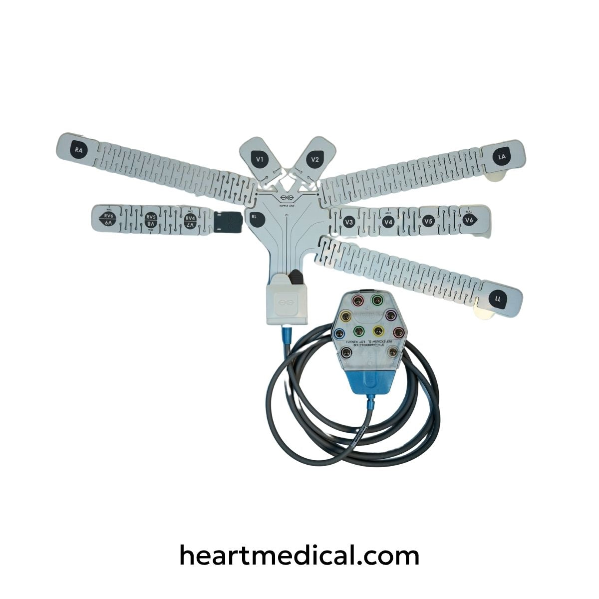 EXG 18-Lead configuration: 12-Lead plus 3-Lead extension with hexagonal adapter